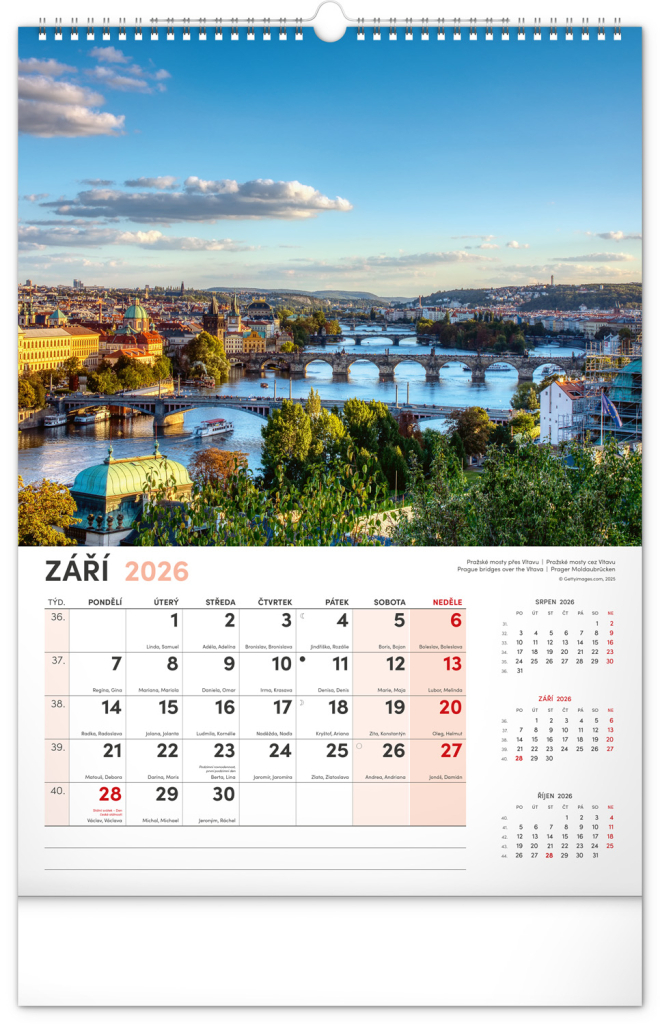 Praha 2026 - nástěnný kalendář