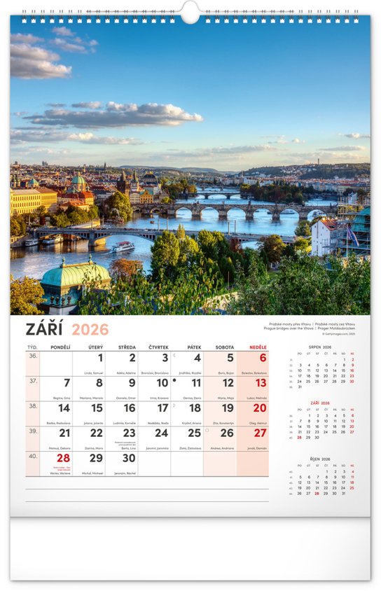 Praha 2026 - nástěnný kalendář