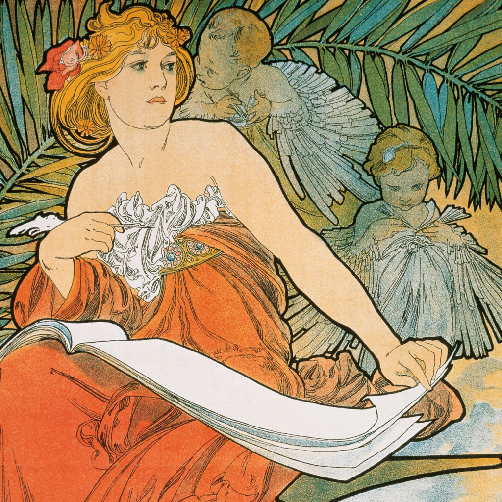 Poznámkový kalendář Alfons Mucha 2026 - nástěnný kalendář