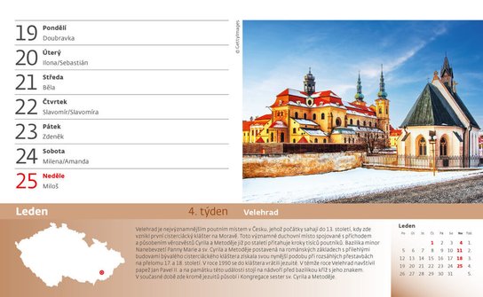 55 turistických nej Čech, Moravy a Slezska 2026 - stolní kalendář