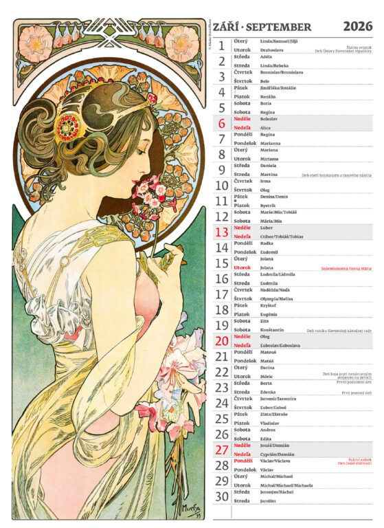 Alfons Mucha 2026 - nástěnný kalendář
