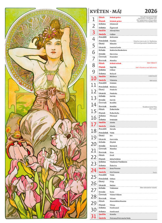 Alfons Mucha 2026 - nástěnný kalendář