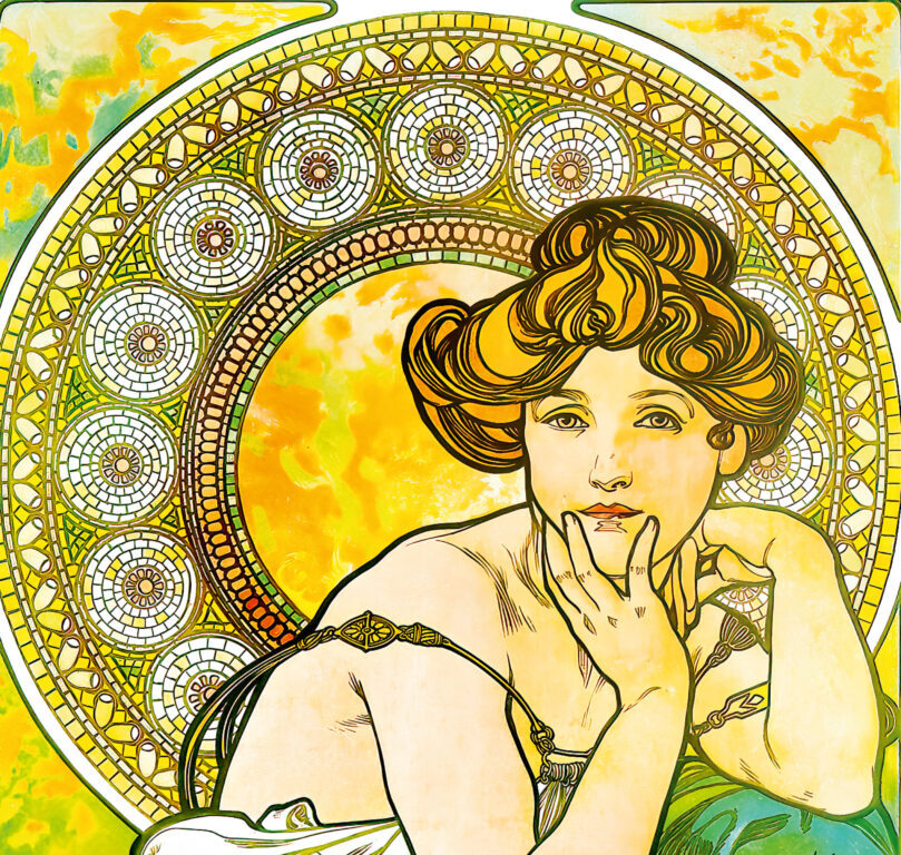 Alfons Mucha vázanka 2026 - nástěnný kalendář