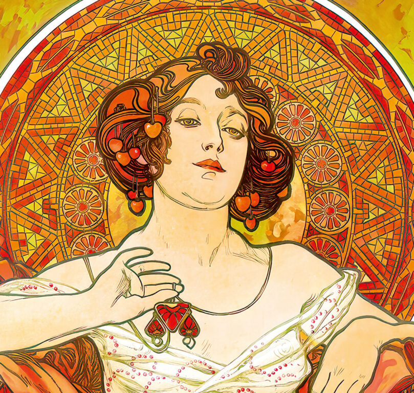 Alfons Mucha vázanka 2026 - nástěnný kalendář