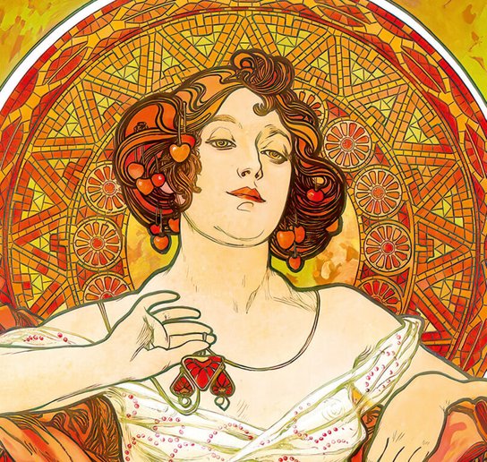Alfons Mucha vázanka 2026 - nástěnný kalendář