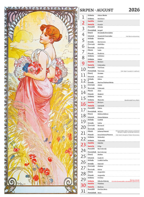 Alfons Mucha 2026 - nástěnný kalendář