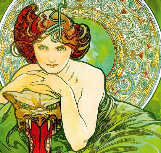 Alfons Mucha vázanka 2026 - nástěnný kalendář