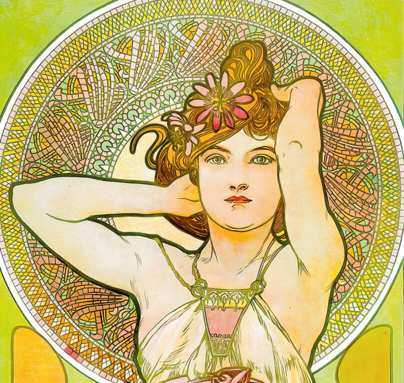 Alfons Mucha vázanka 2026 - nástěnný kalendář