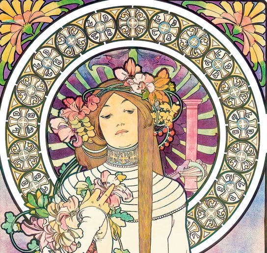 Alfons Mucha vázanka 2026 - nástěnný kalendář