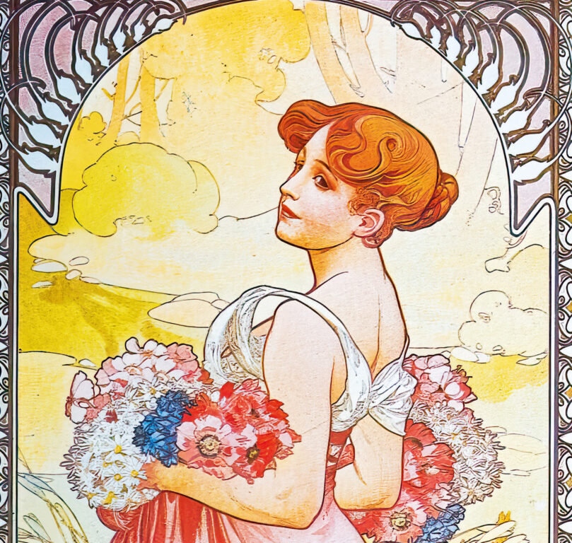 Alfons Mucha vázanka 2026 - nástěnný kalendář
