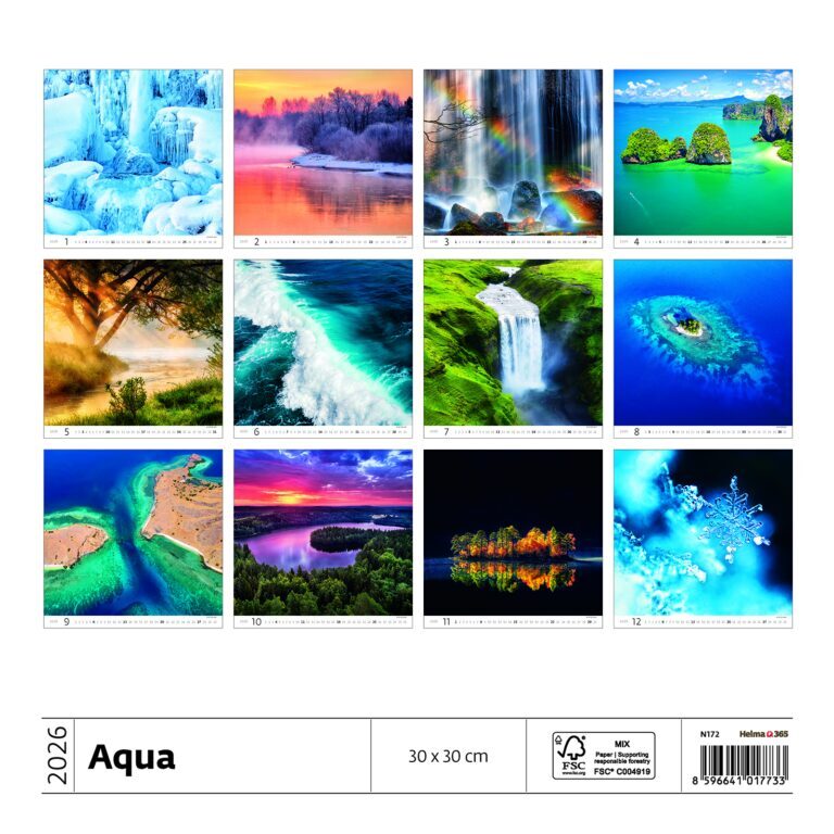 Aqua 2026 - nástěnný kalendář