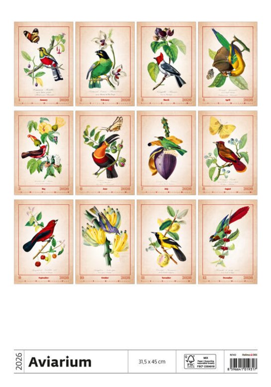 Aviarium 2026 - nástěnný kalendář