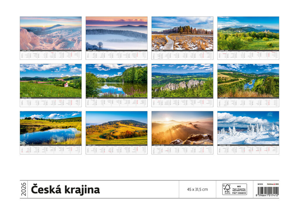 Česká krajina 2026 - nástěnný kalendář