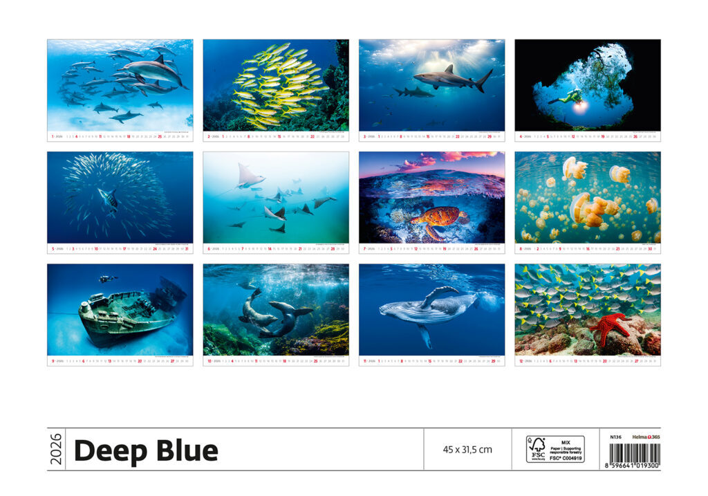 Deep Blue 2026 - nástěnný kalendář