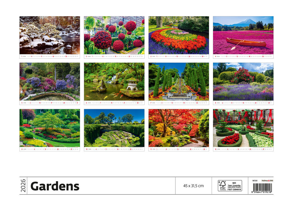 Gardens 2026 - nástěnný kalendář