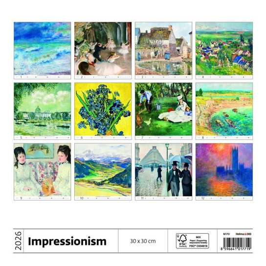 Impressionism 2026 - nástěnný kalendář