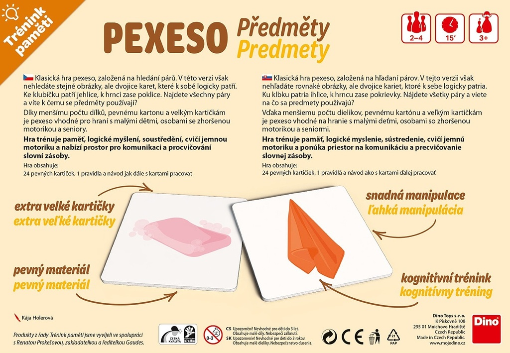 Pexeso předměty velké kartičky