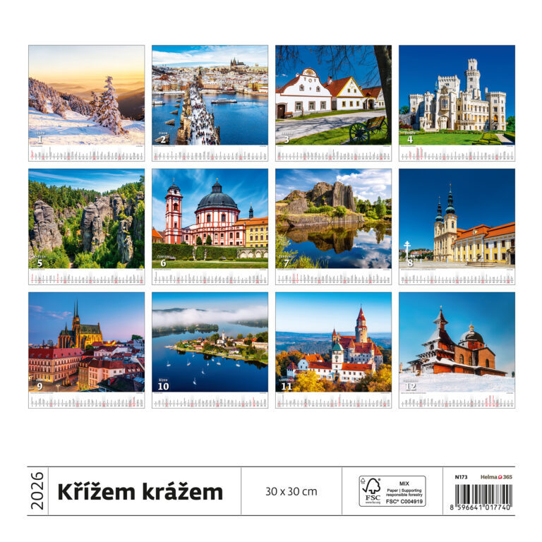 Křížem krážem Českou republikou 2026 - nástěnný kalendář