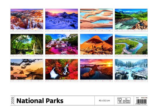National Parks 2026 - nástěnný kalendář