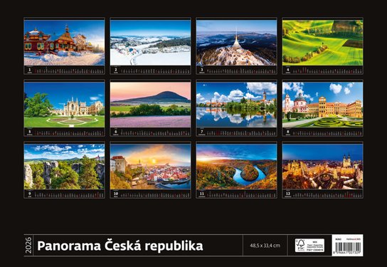 Panorama Česká republika 2026 - nástěnný kalendář