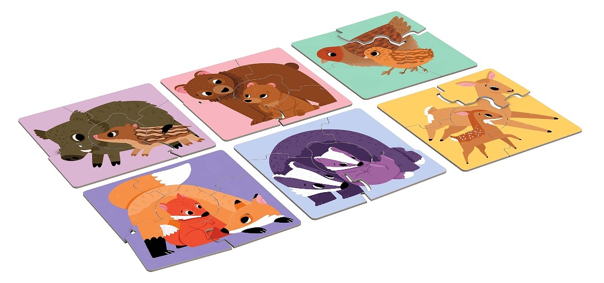 Grooosses Puzzle Tierkinder mit ihren Mamas
