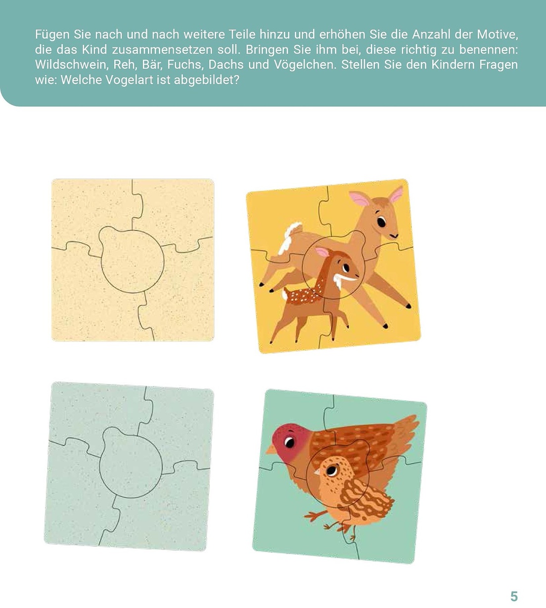 Grooosses Puzzle Tierkinder mit ihren Mamas