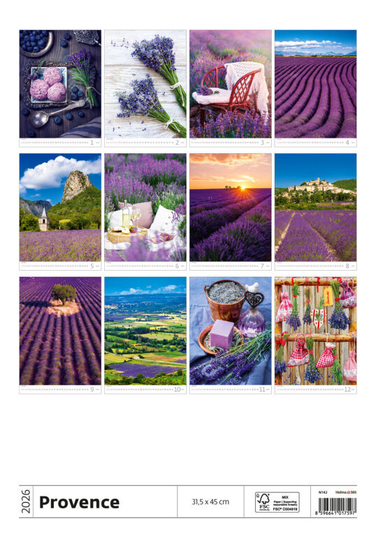 Provence 2026 - nástěnný kalendář