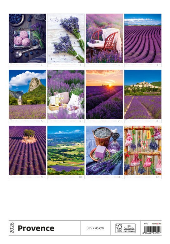 Provence 2026 - nástěnný kalendář