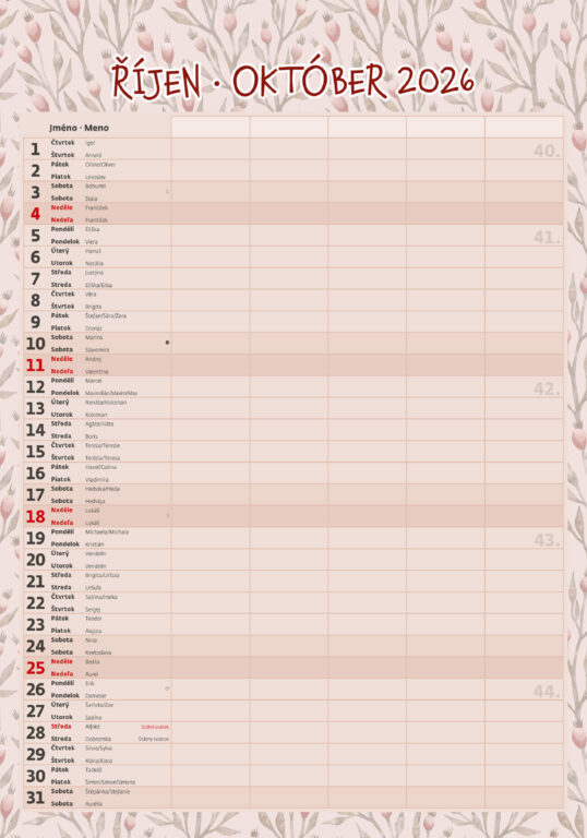 Rodinný plánovač 2026 - nástěnný kalendář