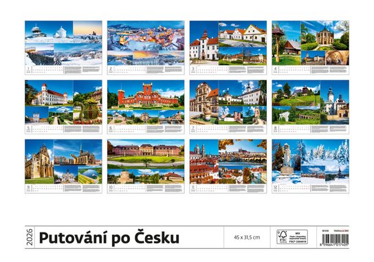 Putování po Česku 2026 - nástěnný kalendář