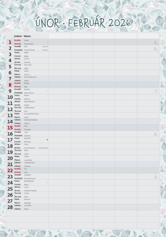 Rodinný plánovač 2026 - nástěnný kalendář