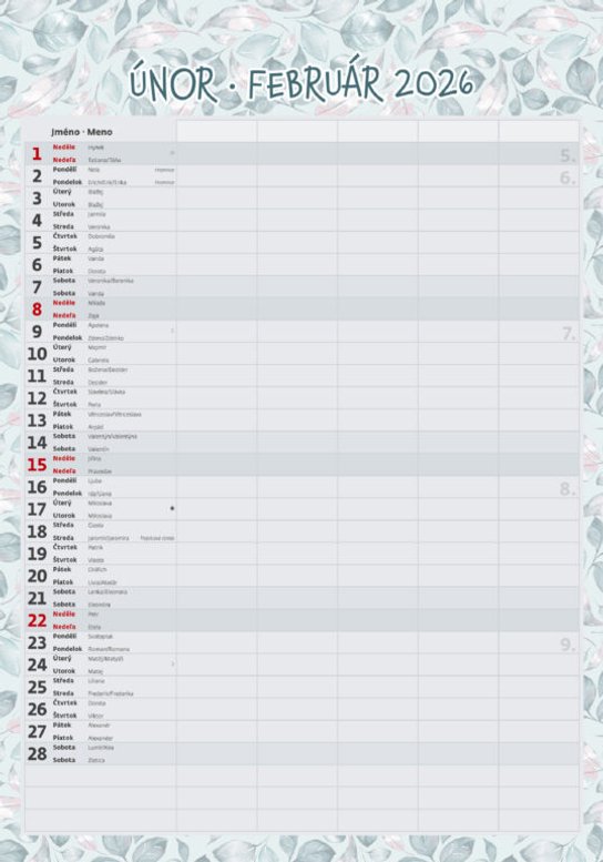 Rodinný plánovač 2026 - nástěnný kalendář