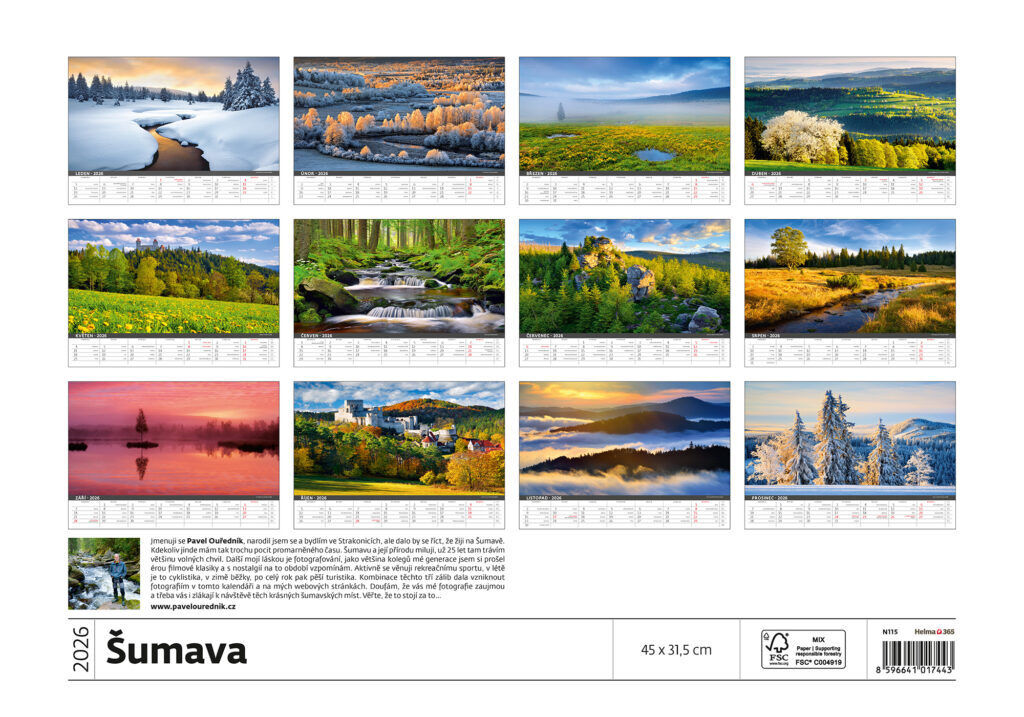 Šumava 2026 - nástěnný kalendář