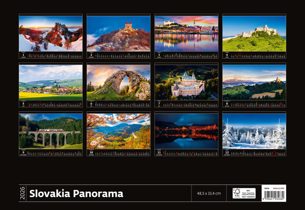 Slovakia Panorama 2026 - nástěnný kalendář