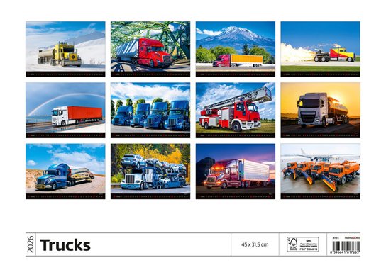 Trucks 2026 - nástěnný kalendář