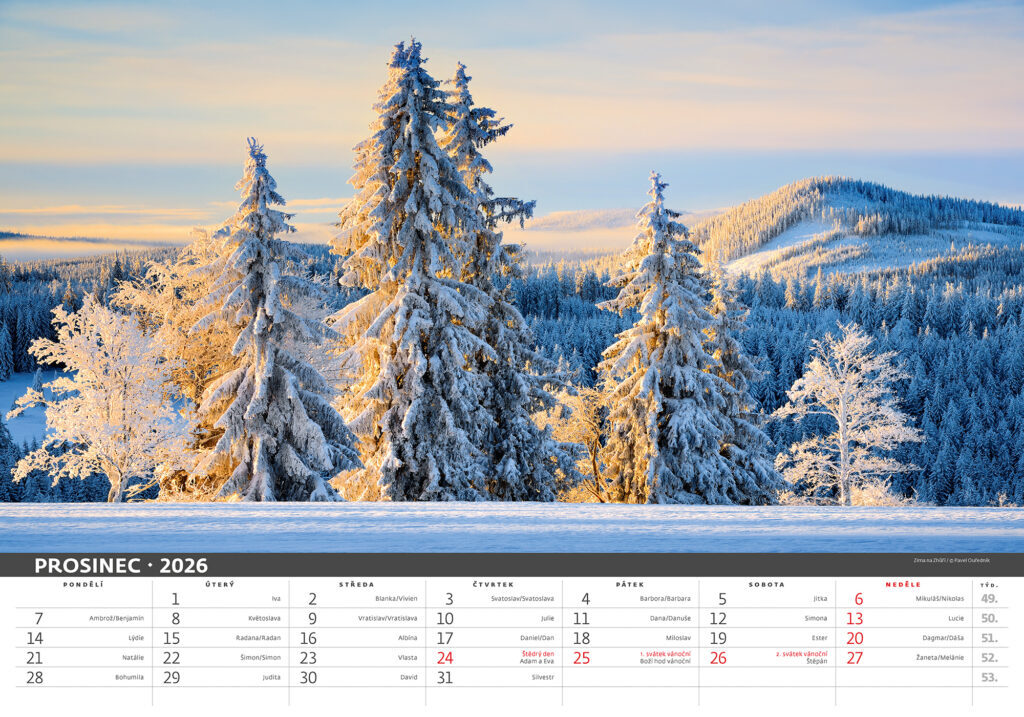 Šumava 2026 - nástěnný kalendář