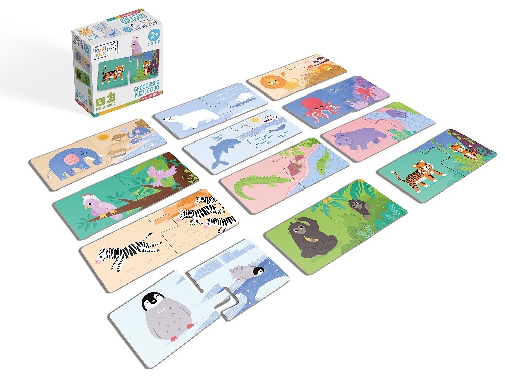 Grooosses Puzzle duo Wo die Tiere lebben