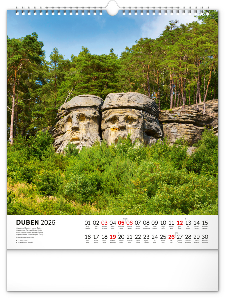 Česká republika 2026 - nástěnný kalendář