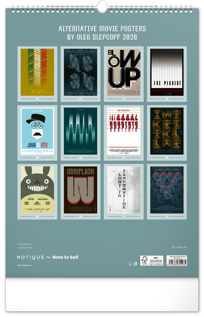 Alternative Movie Posters 2026 - nástěnný kalendář