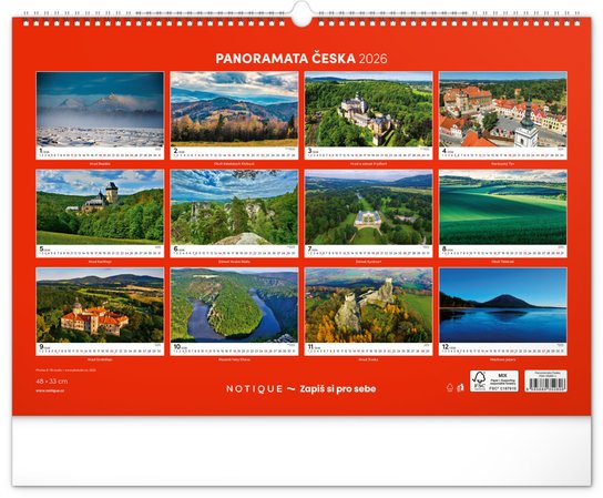 Panoramata Česka 2026 - nástěnný kalendář