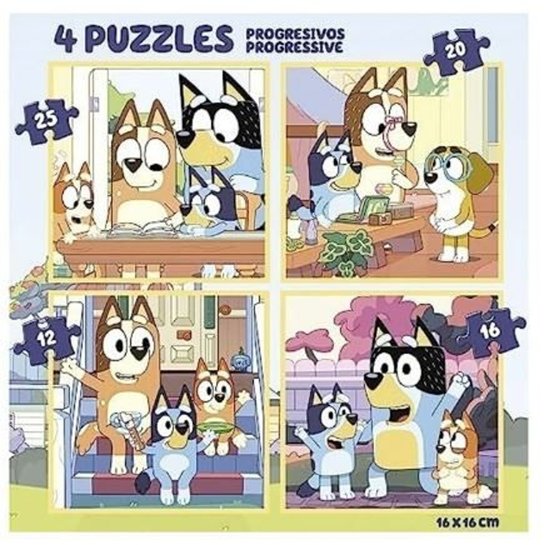 Puzzle v kufříku Bluey 4v1