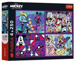 Puzzle Příhody Mickeyho Mouse a přátel 4x250 dílků