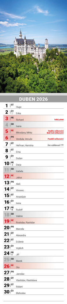 Příroda 2026 - nástěnný kalendář, kravata