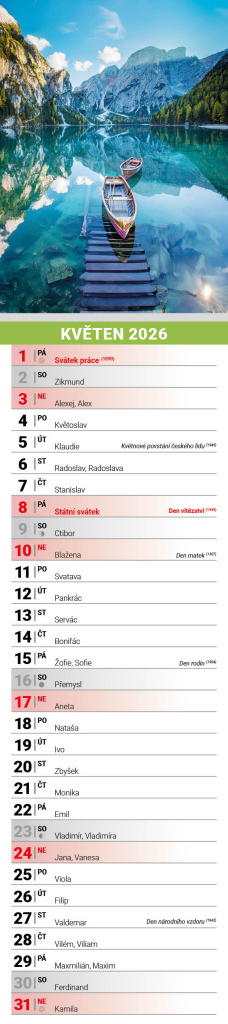 Příroda 2026 - nástěnný kalendář, kravata