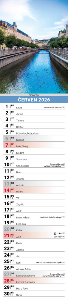 Česká republika 2026 - nástěnný kalendář, kravata