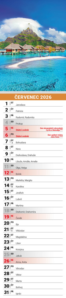 Příroda 2026 - nástěnný kalendář, kravata
