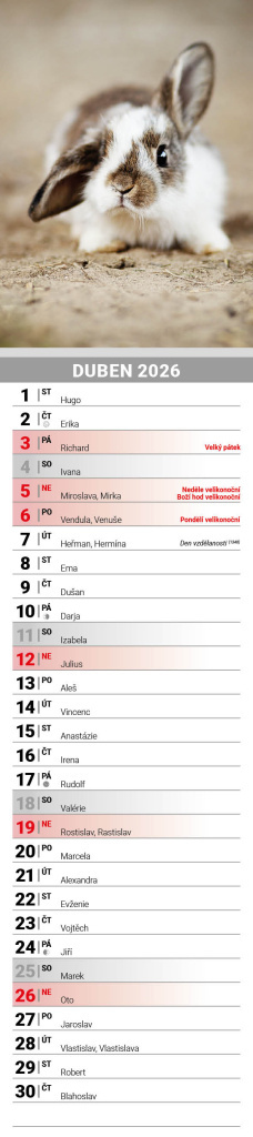 Mazlíčci 2026 - nástěnný kalendář, kravata