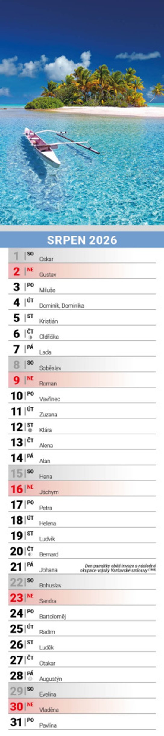 Příroda 2026 - nástěnný kalendář, kravata