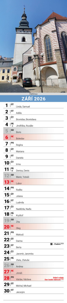 Česká republika 2026 - nástěnný kalendář, kravata