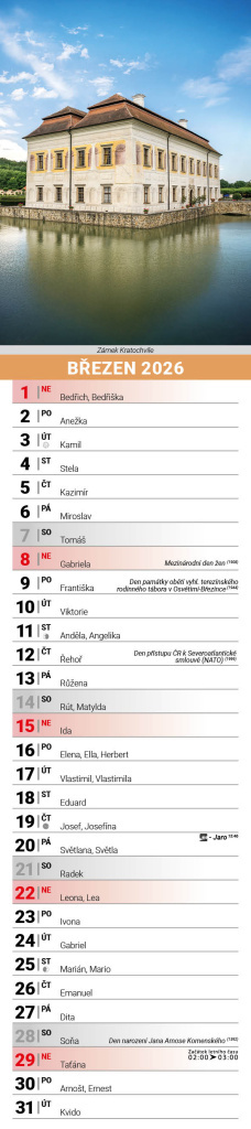 Česká republika 2026 - nástěnný kalendář, kravata